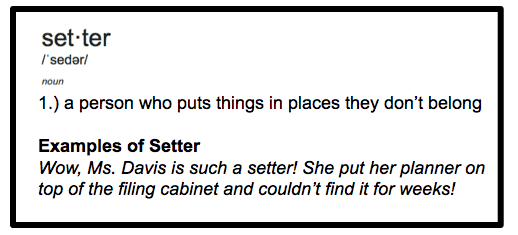 My own definition of the word setter