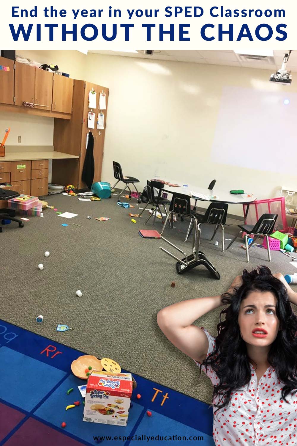Teacher at her wits end in a messy special education classroom