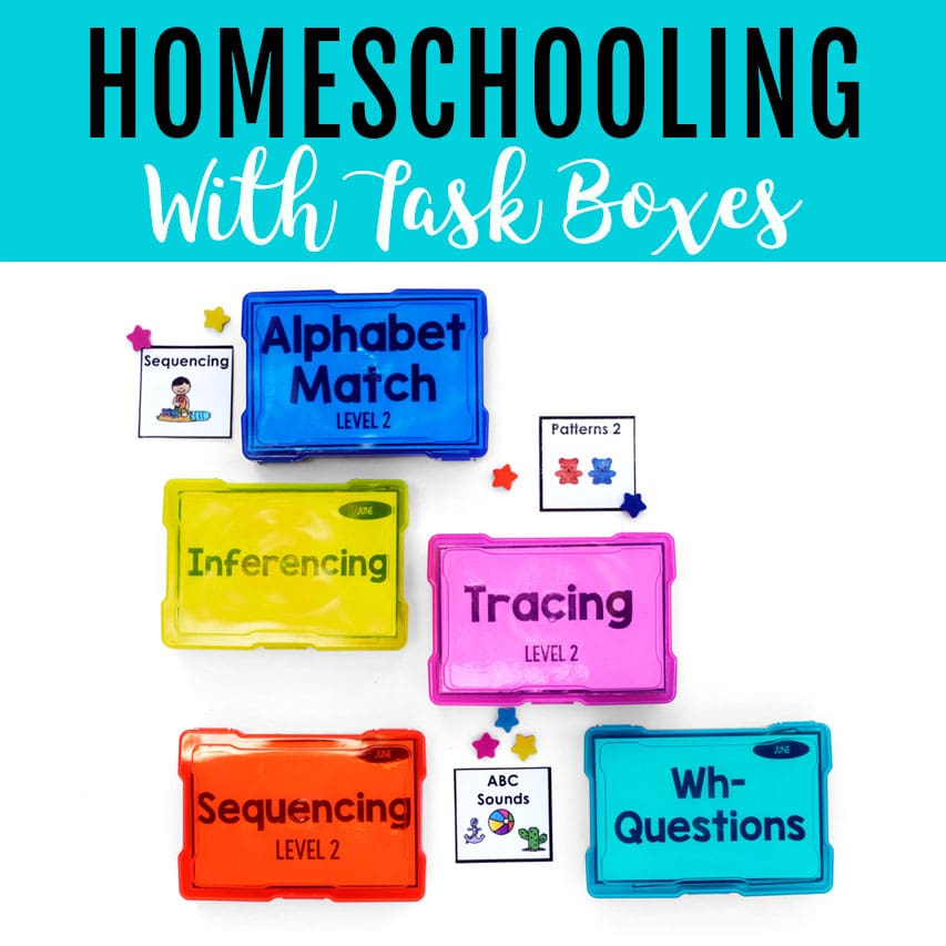 Homeschooling with task boxes