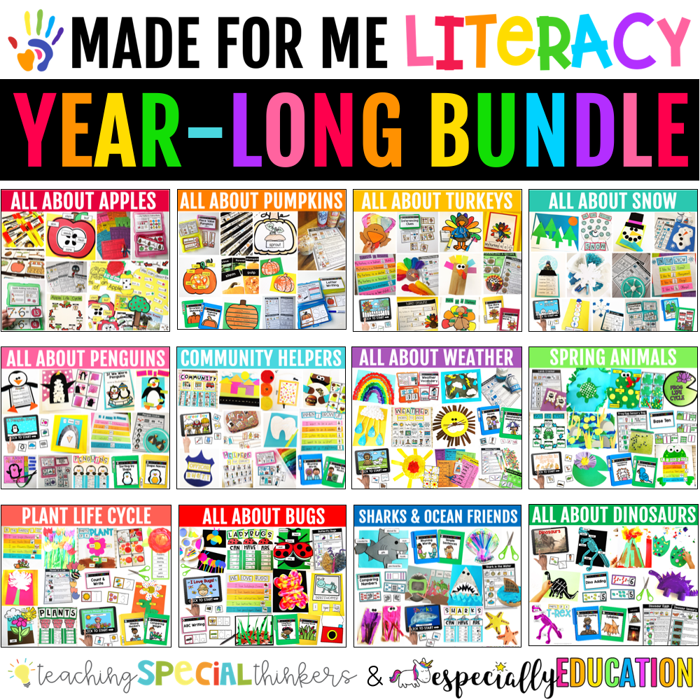 Made For Me Literacy Year-Long Bundle For Your Special Education Classroom