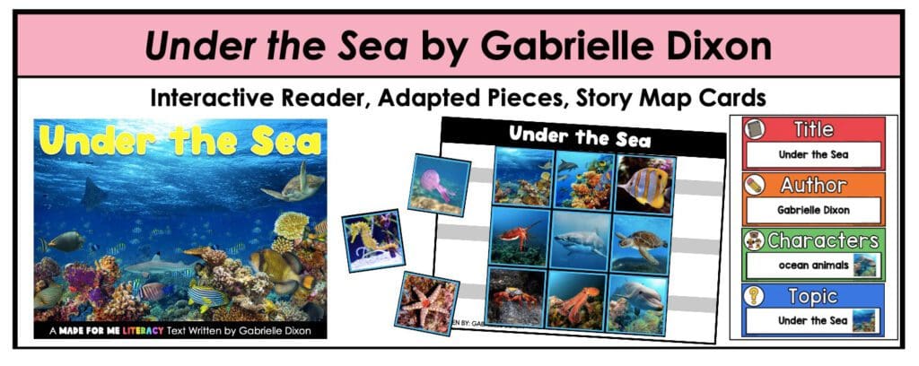 Sea life and ocean themed "Under the Sea" reading activities for pre-k and kindergarten special education